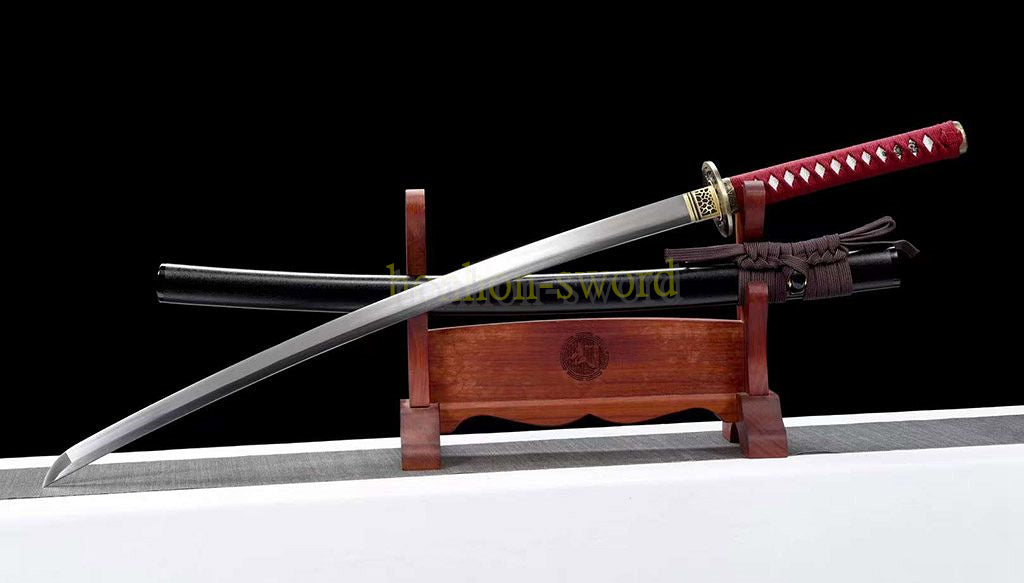 Handmade Aluminum Katana Japanese Iaito Sword Full Tang Unsharpened Blade Black