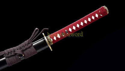Handmade Aluminum Katana Japanese Iaito Sword Full Tang Unsharpened Blade Black