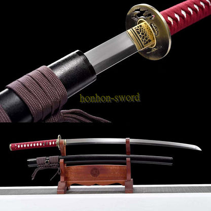 Handmade Aluminum Katana Japanese Iaito Sword Full Tang Unsharpened Blade Black