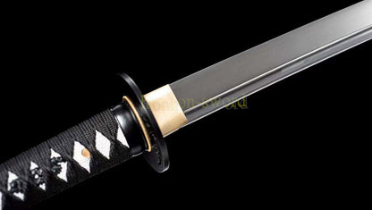 9260 Spring Steel Katana with Bo-hi Japanese Samurai Sword Hand Forge for Battle Red