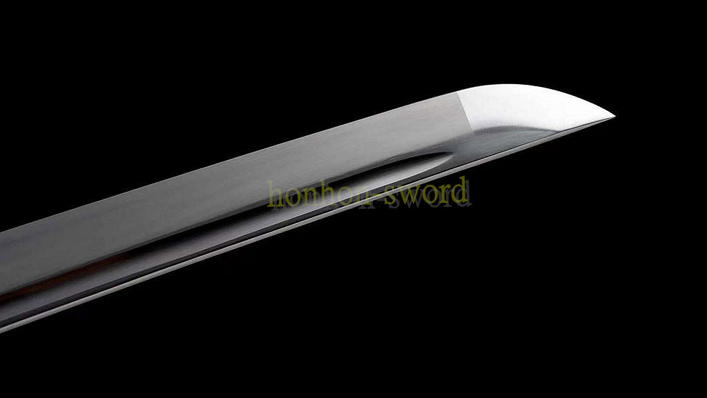 9260 Spring Steel Katana with Bo-hi Japanese Samurai Sword Hand Forge for Battle Red