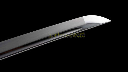 9260 Spring Steel Katana with Bo-hi Japanese Samurai Sword Hand Forge for Battle Red