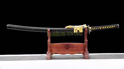Hand Forge L6 Steel Mirror Polished Katana Japanese Samurai Sword for Battle Black