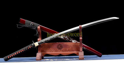 L6 Steel Mirror Polished Katana Japanese Samurai Sword Hand Forge for Battle
