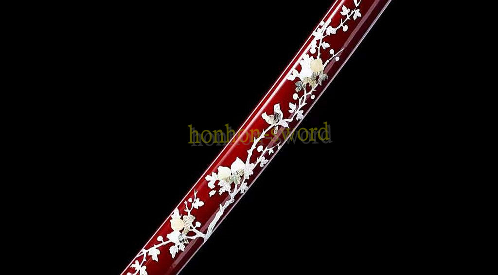 L6 Steel Mirror Polished Katana Japanese Samurai Sword Hand Forge for Battle