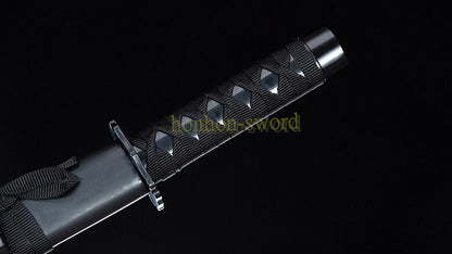 9260 Spring Steel Tanto Japanese Samurai Short Sword Full Tang Battle Ready Engraving Dragon Saya