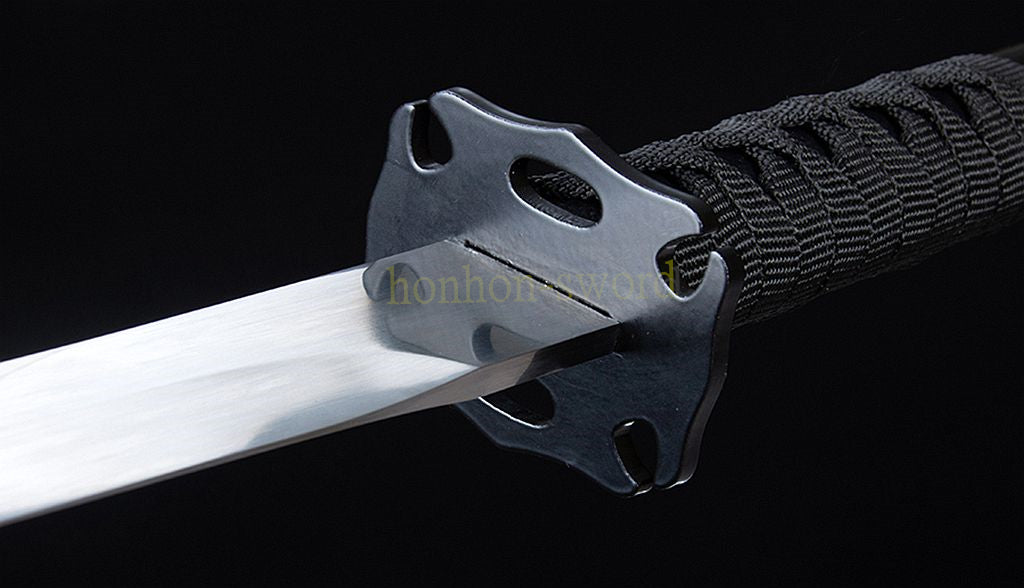 9260 Spring Steel Tanto Japanese Samurai Short Sword Full Tang Battle Ready Engraving Dragon Saya