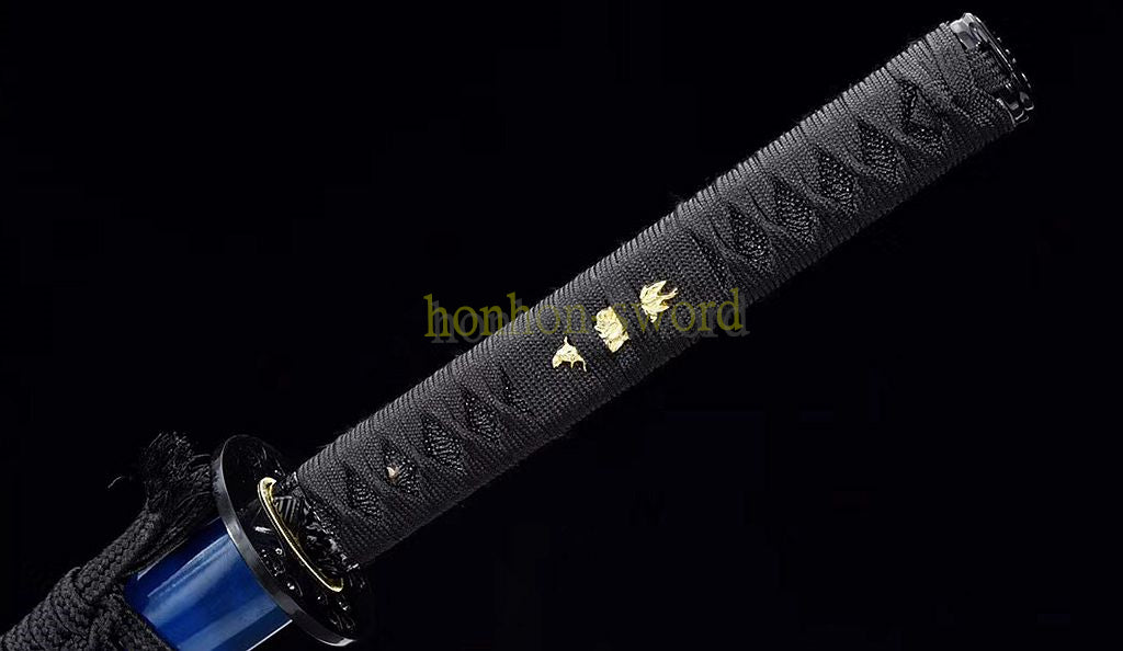 9260 Spring Steel Japanese Samurai Sword Chokuto Straight Katana Full Tang for Battle