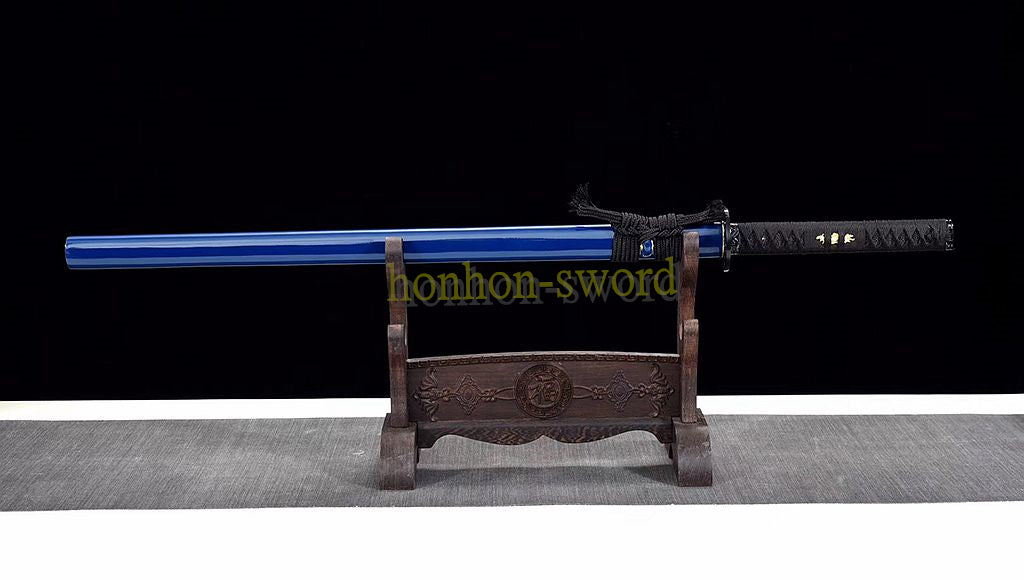 9260 Spring Steel Japanese Samurai Sword Chokuto Straight Katana Full Tang for Battle