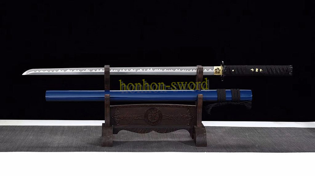 9260 Spring Steel Japanese Samurai Sword Chokuto Straight Katana Full Tang for Battle