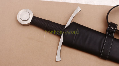 39" Full Tang 9260 Spring Steel Double Edge European Sword Battle Ready Stainless Steel Pommel