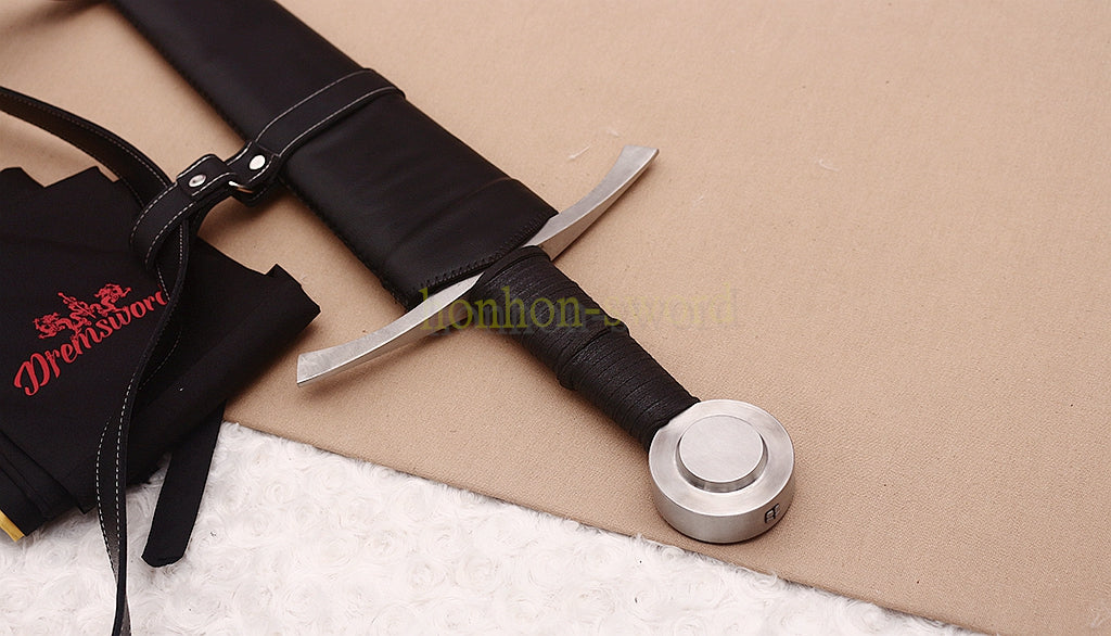 39" Full Tang 9260 Spring Steel Double Edge European Sword Battle Ready Stainless Steel Pommel