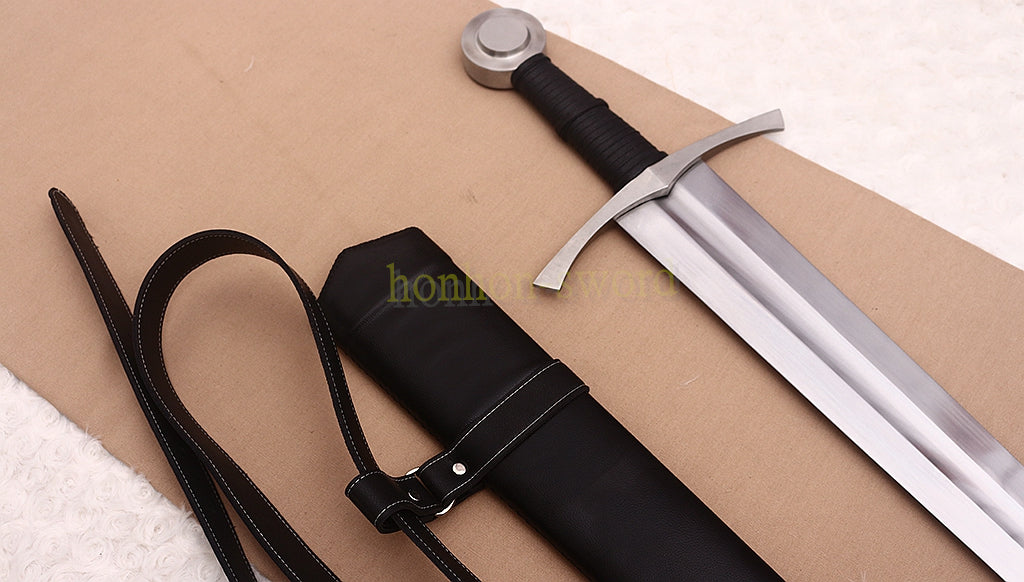 39" Full Tang 9260 Spring Steel Double Edge European Sword Battle Ready Stainless Steel Pommel