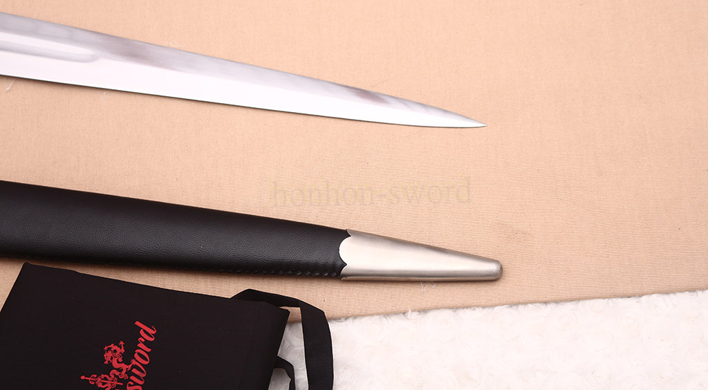 39" Full Tang 9260 Spring Steel Double Edge European Sword Battle Ready Stainless Steel Pommel