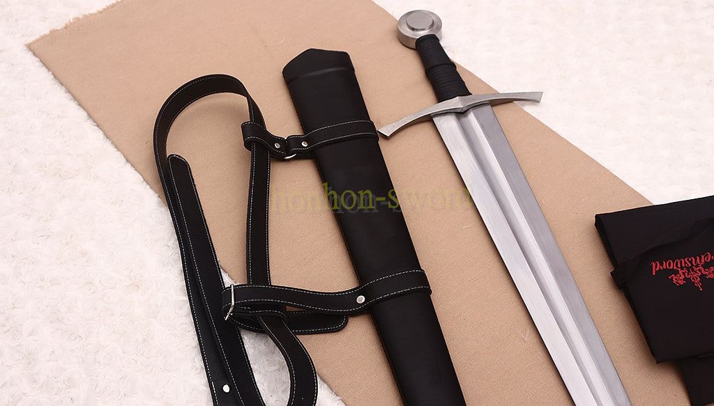 39" Full Tang 9260 Spring Steel Double Edge European Sword Battle Ready Stainless Steel Pommel