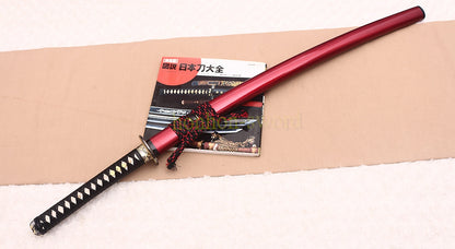 Full Tang 9260 Spring Steel Katana Japanese Samurai Sword Battle Ready Red