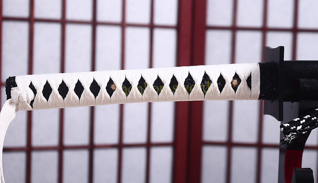 Full Tang 9260 Federstahl Japanisches Samurai-Schwert Katana Battle Ready Schwarz 