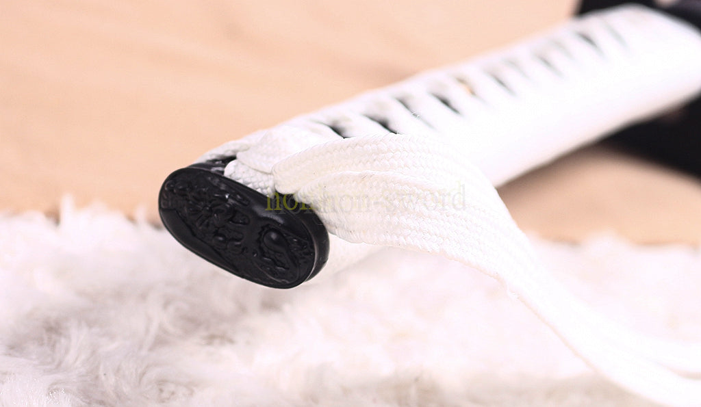 Full Tang 9260 Federstahl Japanisches Samurai-Schwert Katana Battle Ready Schwarz 