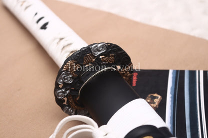 Katana en aluminium, épée japonaise Iaito, lame non affûtée faite à la main, noire 