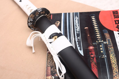 Katana en aluminium, épée japonaise Iaito, lame non affûtée faite à la main, noire 