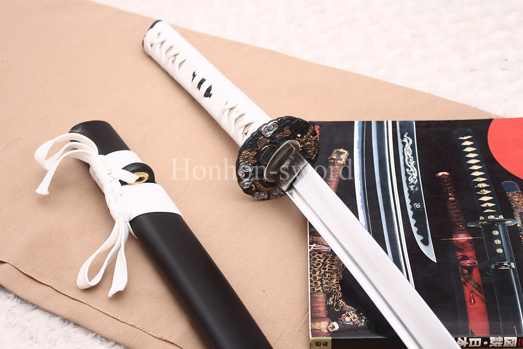 Katana en aluminium, épée japonaise Iaito, lame non affûtée faite à la main, noire 