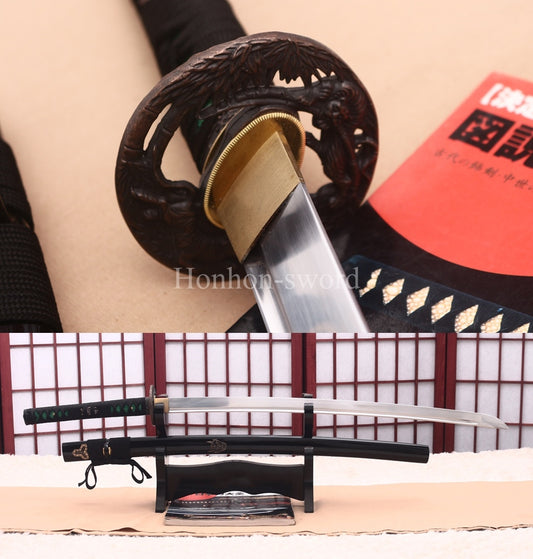 Kill Bill Light Weight Aluminum Katana Japanese Iaito Sword Full Tang Unsharpened Blade Black