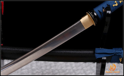 1095 High Carbon Steel Wakizashi Japanese Samurai Sword Full Tang Blue