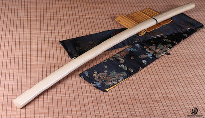 1095 High Carbon Stahl Shirasaya Japanischen Samurai Schwert Full Tang Schlacht Bereit Holz 