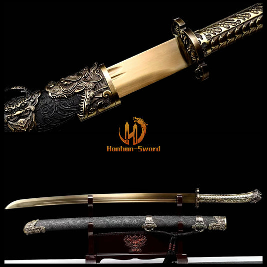 1095 High Carbon Steel Chinese Qing Dao Traditional Chinese Dragon Dao Sword