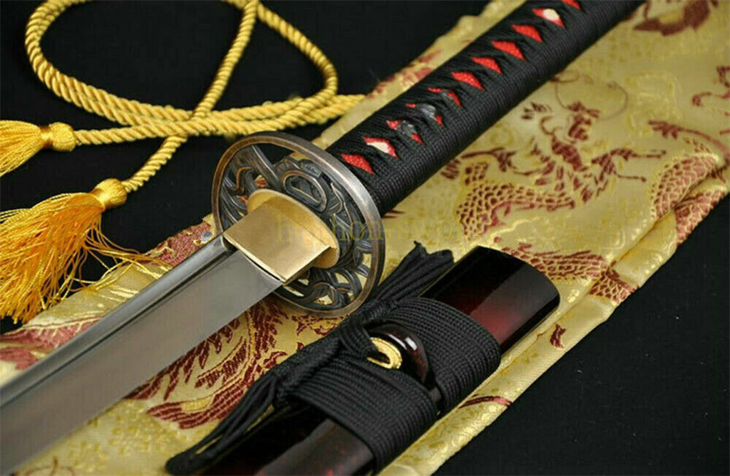 Functional 1095 High Carbon Steel Katana Japanese Samurai Sword Full Tang Sword Black