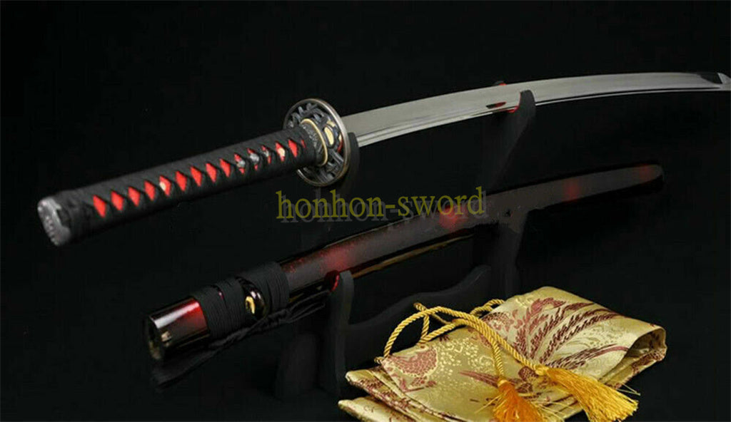 Functional 1095 High Carbon Steel Katana Japanese Samurai Sword Full Tang Sword Black