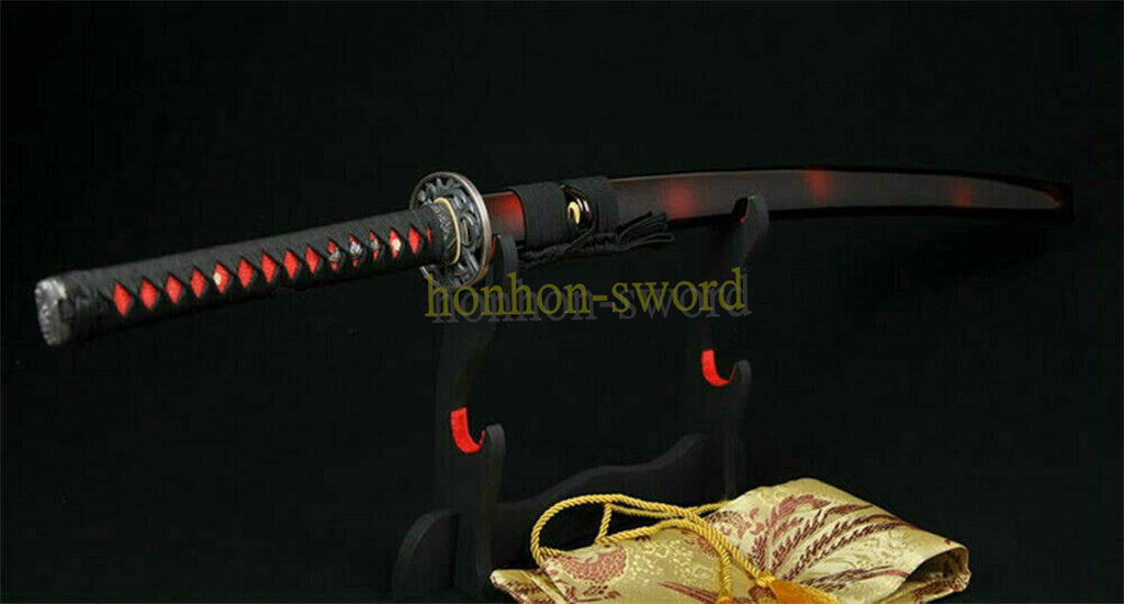 Functional 1095 High Carbon Steel Katana Japanese Samurai Sword Full Tang Sword Black