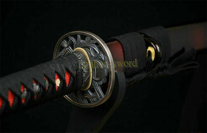 Functional 1095 High Carbon Steel Katana Japanese Samurai Sword Full Tang Sword Black