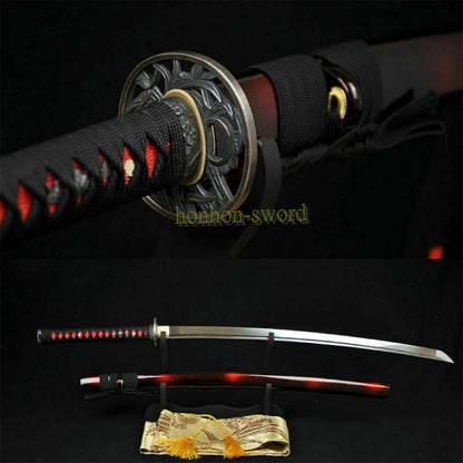 Functional 1095 High Carbon Steel Katana Japanese Samurai Sword Full Tang Sword Black