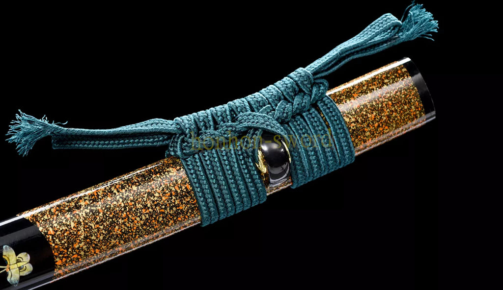 Katana à lame bleue en acier à haute teneur en carbone 1095, épée de samouraï japonais, épée complète noire 