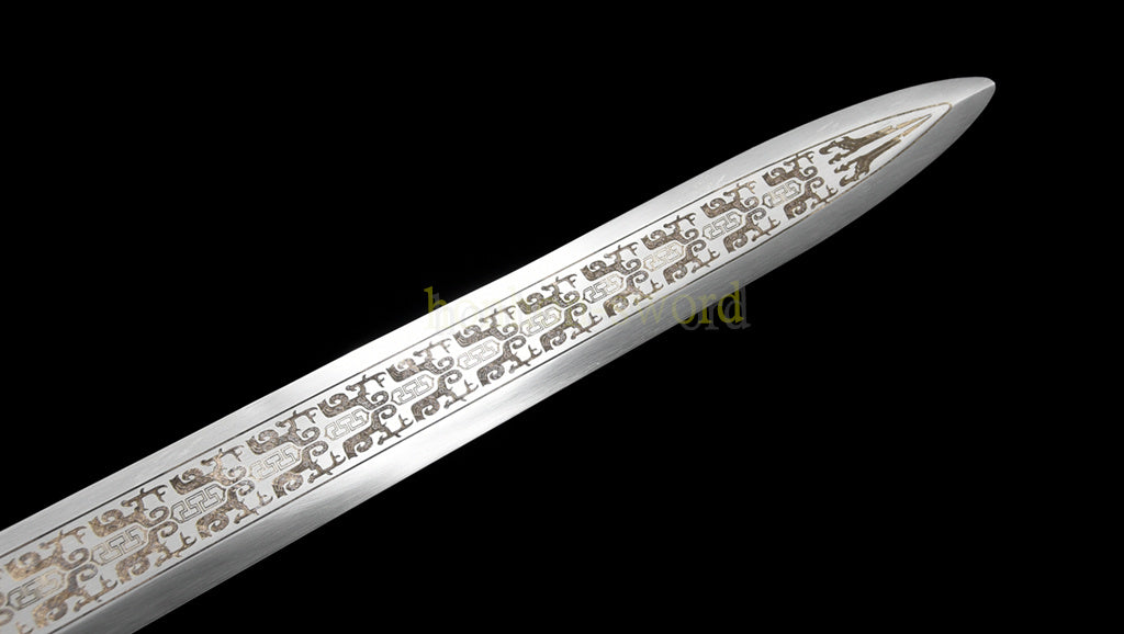 1095 High Carbon Steel Traditional Jian 洪荒古剑 Chinese Jian Sword Full Tang Sword Brown