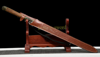 1095 High Carbon Steel Traditional Jian 洪荒古剑 Chinese Jian Sword Full Tang Sword Brown