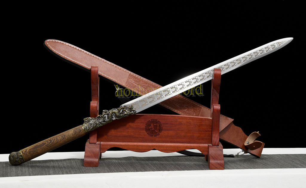 1095 High Carbon Steel Traditional Jian 洪荒古剑 Chinese Jian Sword Full Tang Sword Brown