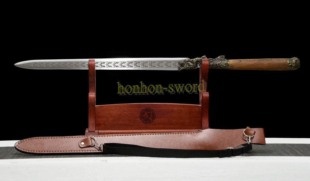 1095 High Carbon Steel Traditional Jian 洪荒古剑 Chinese Jian Sword Full Tang Sword Brown