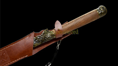 1095 High Carbon Steel Traditional Jian 洪荒古剑 Chinese Jian Sword Full Tang Sword Brown