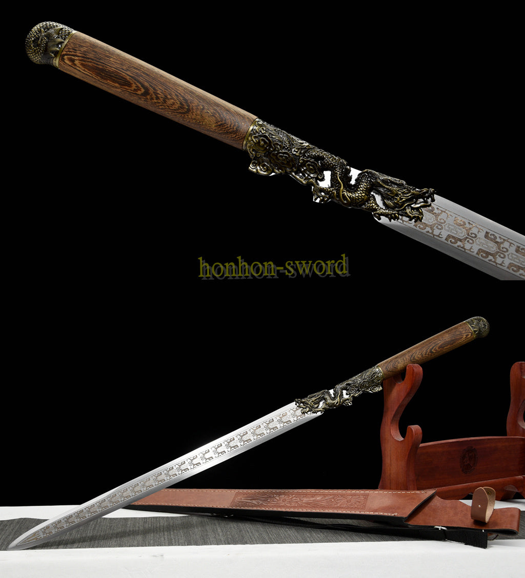 1095 High Carbon Steel Traditional Jian 洪荒古剑 Chinese Jian Sword Full Tang Sword Brown