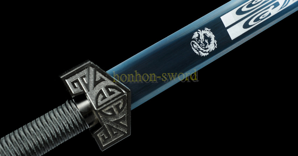 1095 High Carbon Steel Traditional Han Dynasty Jian 汉剑 Chinese Jian Sword Full Tang Sword Blue