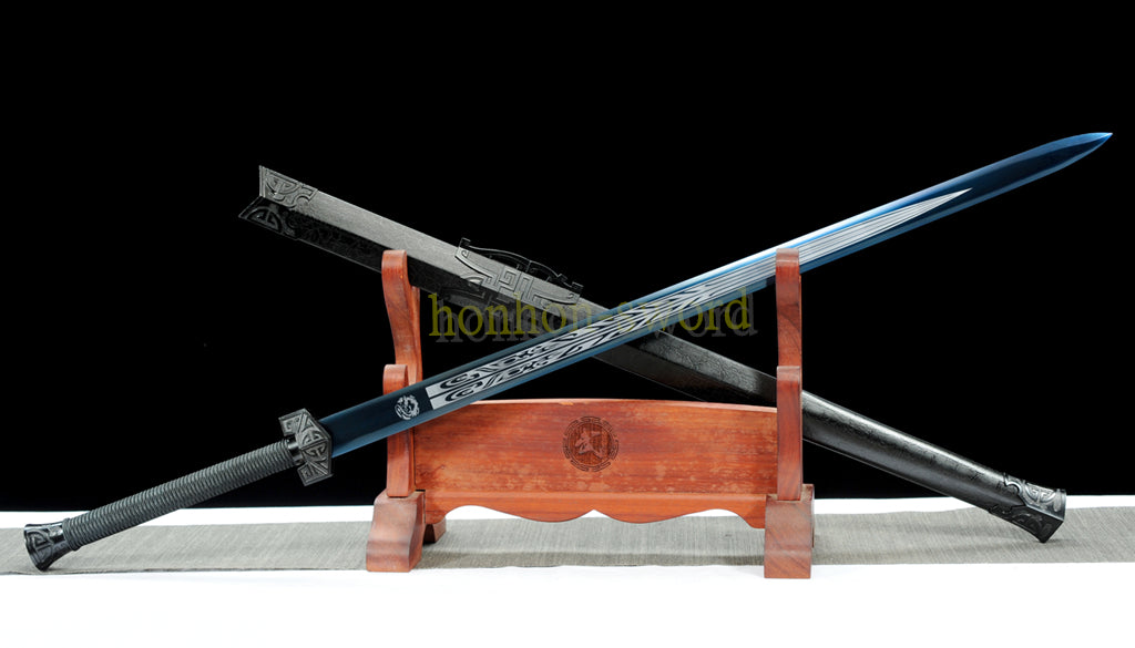 1095 High Carbon Steel Traditional Han Dynasty Jian 汉剑 Chinese Jian Sword Full Tang Sword Blue