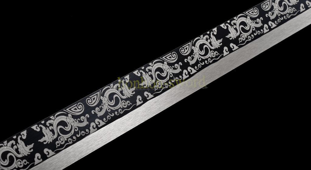 Functional 1095 High Carbon Steel KangXi Sabre Chinese Dao Sword Full Tang Gold