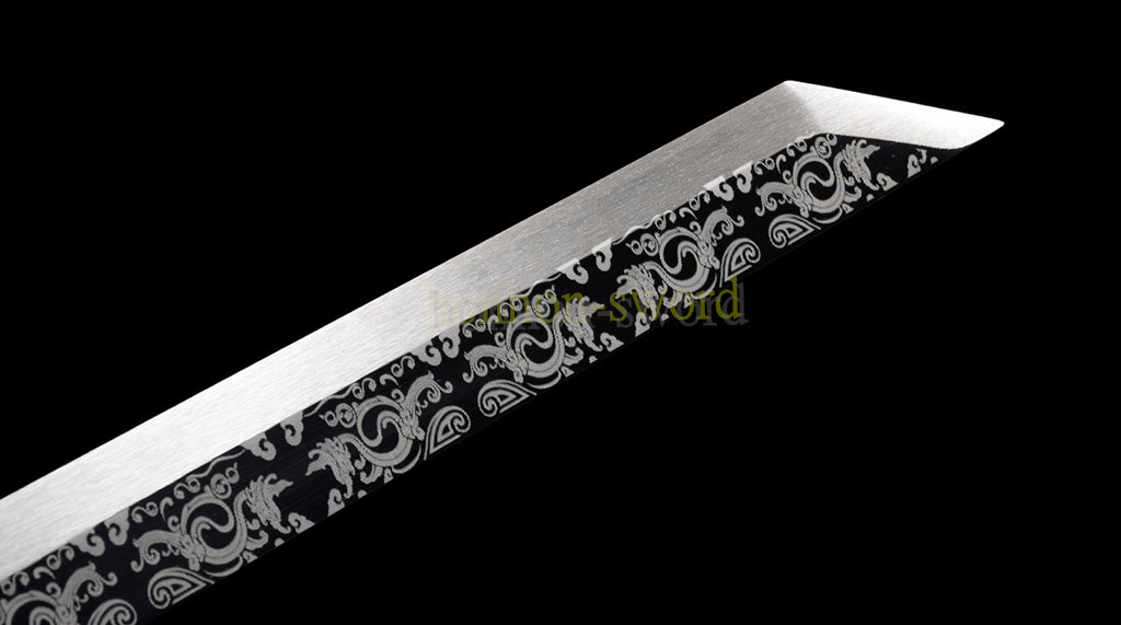 Functional 1095 High Carbon Steel KangXi Sabre Chinese Dao Sword Full Tang Gold
