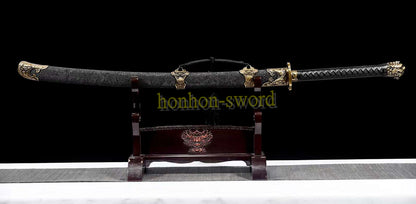 1095 High Carbon Steel Traditional Chinese Qing Dynasty Dao 雁翎刀 Alloy Fittings Black