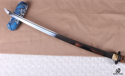 1095 Kohlenstoffstahl Katana Japanisches Samurai-Schwert Full Tang Braun 