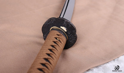 1095 Kohlenstoffstahl Katana Japanisches Samurai-Schwert Full Tang Braun 