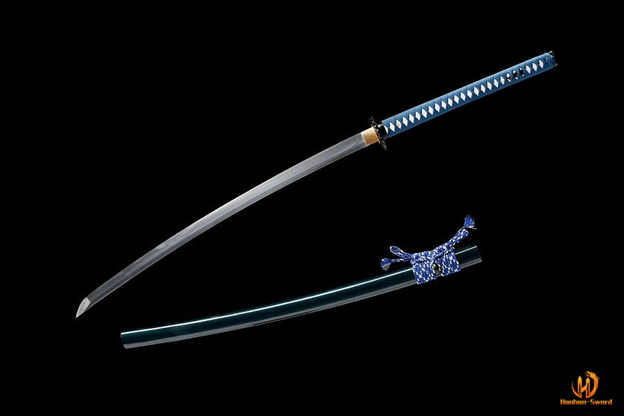 45" 1095 Kohlenstoffstahl O Katana Japanisches Samurai-Schwert Full Tang Schwert Schwarz und Blau 