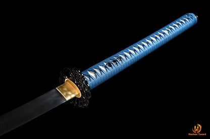 45" 1095 Kohlenstoffstahl O Katana Japanisches Samurai-Schwert Full Tang Schwert Schwarz und Blau 